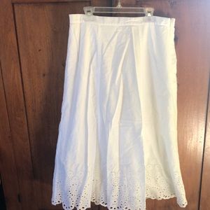 Chico's White Eyelet Cotton Skirt / Size 1